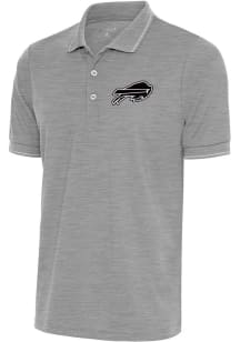 Antigua Buffalo Bills Mens Grey Metallic Logo Affluent Short Sleeve Polo