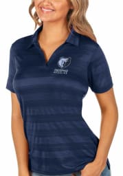Antigua Memphis Grizzlies Womens Navy Blue Compass Short Sleeve Polo Shirt