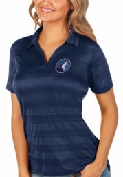 Antigua Minnesota Timberwolves Womens Navy Blue Compass Short Sleeve Polo Shirt