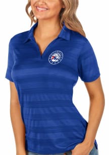 Antigua Philadelphia 76ers Womens Blue Compass Short Sleeve Polo Shirt