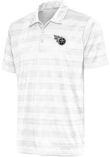 Antigua Tennessee Titans Mens White Metallic Logo Compass Short Sleeve Polo