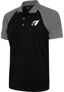 Antigua Arizona Cardinals Mens Black Metallic Logo Nova Short Sleeve Polo