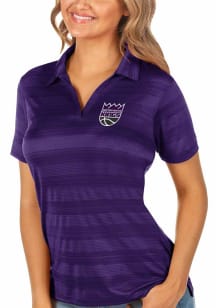 Antigua Sacramento Kings Womens Purple Compass Short Sleeve Polo Shirt