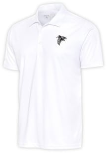 Antigua Atlanta Falcons Mens White Metallic Logo Tribute Short Sleeve Polo
