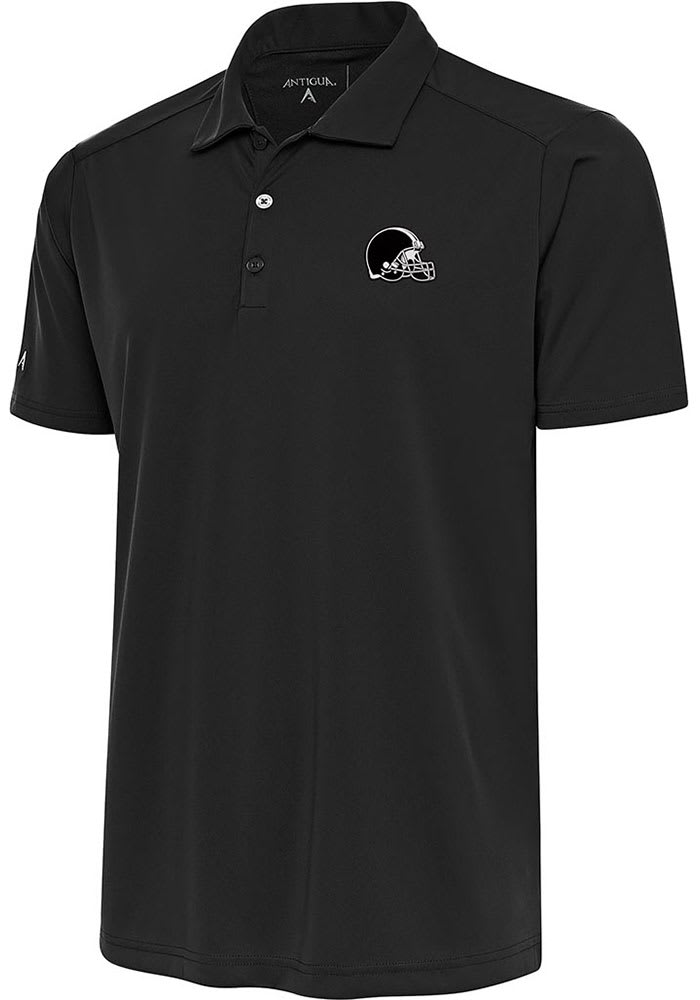 Antigua Cleveland Browns Mens Grey Metallic Logo Tribute Short Sleeve Polo