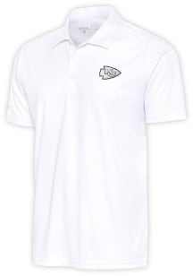 Antigua Kansas City Chiefs Mens White Metallic Logo Tribute Short Sleeve Polo