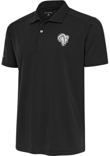 Antigua Los Angeles Rams Mens Grey Metallic Logo Tribute Short Sleeve Polo