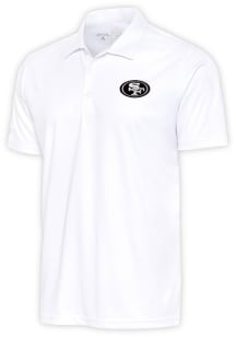 Antigua San Francisco 49ers Mens White Metallic Logo Tribute Short Sleeve Polo