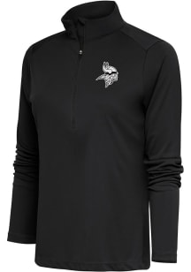 Antigua Minnesota Womens Grey Metallic Logo Tribute 1/4 Zip Pullover