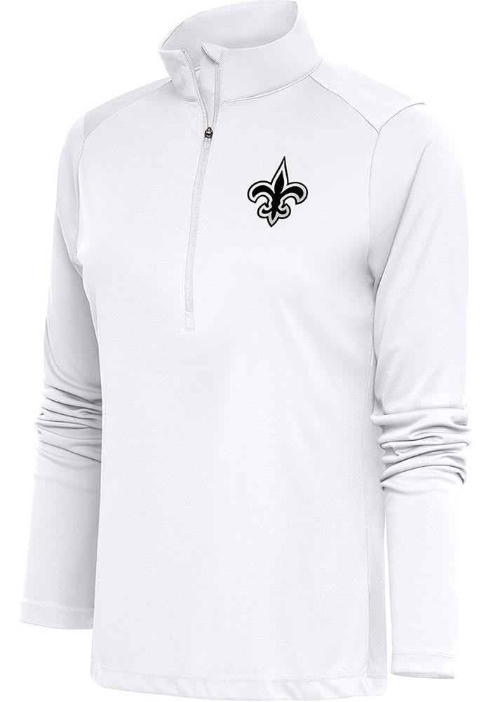 Women's Antigua White New Orleans Saints Victory Chenille Pullover Sweatshirt Size: Small