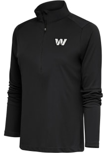 Antigua Washington Womens Grey Metallic Logo Tribute 1/4 Zip Pullover