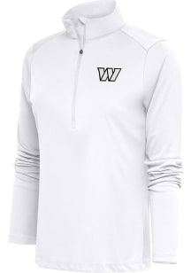 Antigua Washington Womens White Metallic Logo Tribute 1/4 Zip Pullover