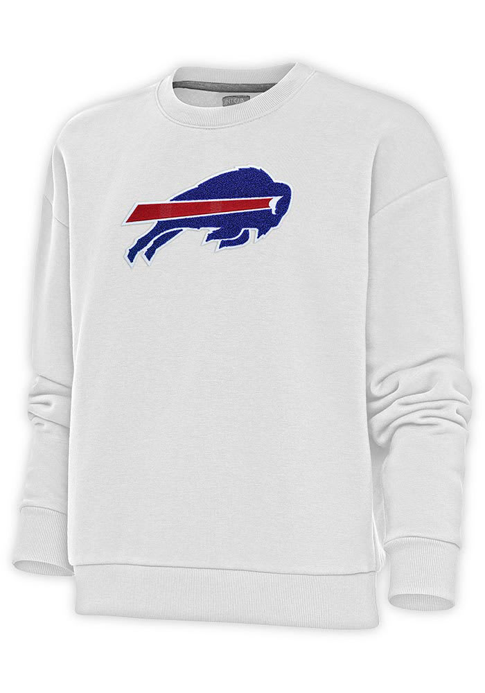 Buffalo Bills Antigua Women's Victory Chenille Pullover Hoodie - Charcoal