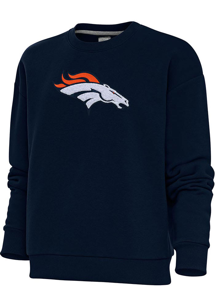 Denver Broncos Antigua Women's Victory Logo Pullover Sweatshirt - Navy