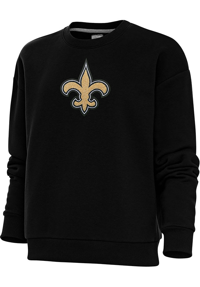 Women's Antigua White New Orleans Saints Victory Chenille Pullover Sweatshirt Size: Small