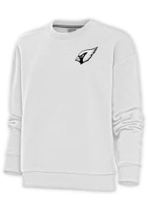 Antigua Arizona Cardinals Womens White Metallic Logo Victory Crew Sweatshirt