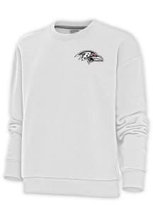 Antigua Baltimore Ravens Womens White Metallic Logo Victory Crew Sweatshirt