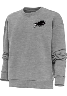 Antigua Buffalo Bills Womens Grey Metallic Logo Victory Crew Sweatshirt