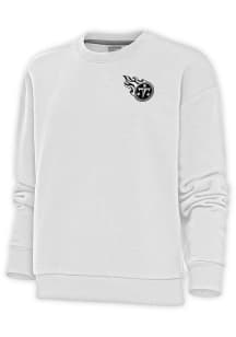 Antigua Tennessee Titans Womens White Metallic Logo Victory Crew Sweatshirt