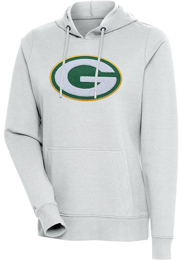 Antigua Green Bay Packers Women's Green Victory Crewneck Chenille Pullover  Sweatshirt