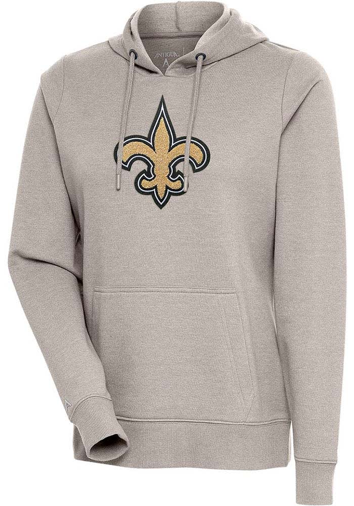 Antigua New Orleans Saints Women's Black Victory Crewneck Chenille