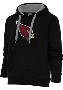 Antigua Arizona Cardinals Womens Black Chenille Logo Victory Hooded Sweatshirt