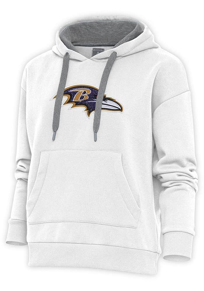 Antigua Baltimore Ravens Women's Purple Chenille Logo Victory Crew Sweatshirt, Purple, 65% Cotton / 35% POLYESTER, Size XL, Rally House