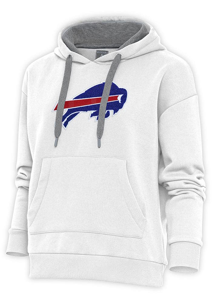 Men's Antigua White Buffalo Bills Victory Chenille Pullover Sweatshirt Size: Small