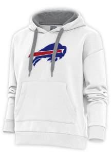 Antigua Buffalo Bills Womens White Chenille Logo Victory Hooded Sweatshirt
