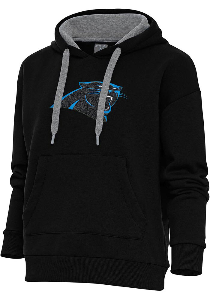 Carolina Panthers Antigua Logo Victory Pullover Hoodie - Black