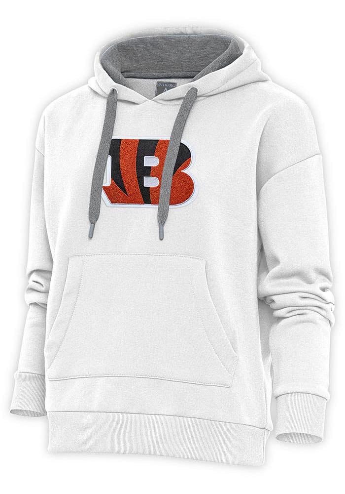 Antigua Cincinnati Bengals Women's White Victory Crew Sweatshirt, White, 65% Cotton / 35% POLYESTER, Size XL, Rally House