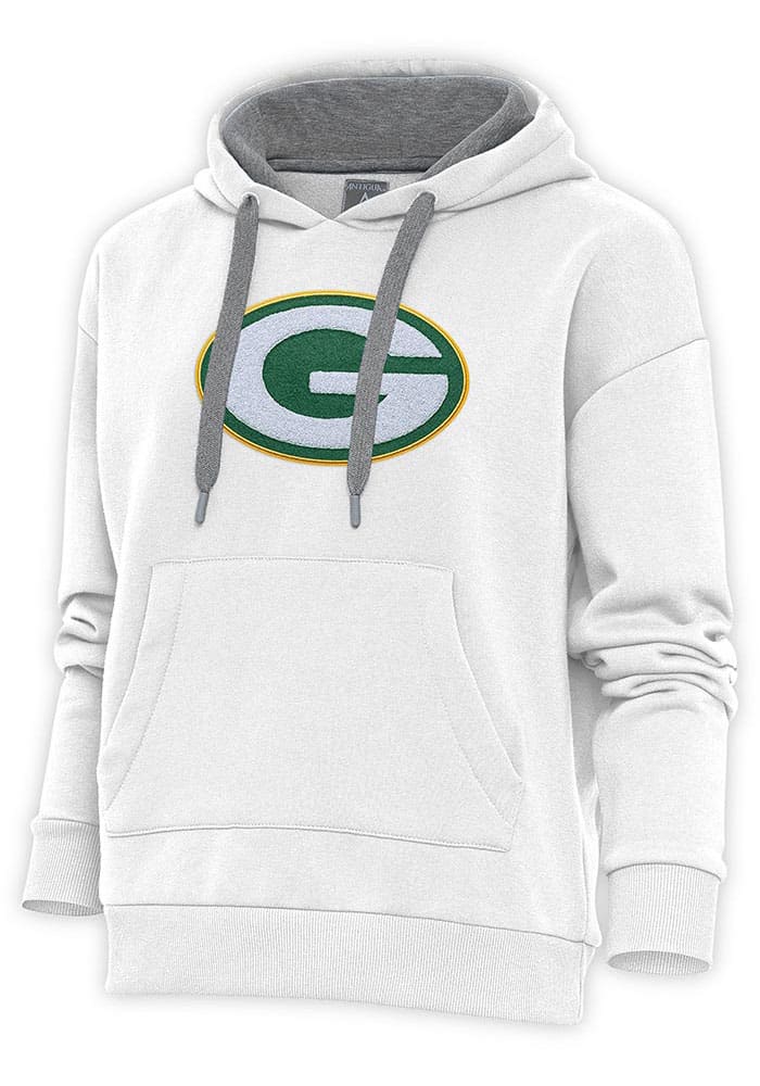 Women's Antigua Green Bay Packers Victory Chenille Pullover Sweatshirt Size: Medium