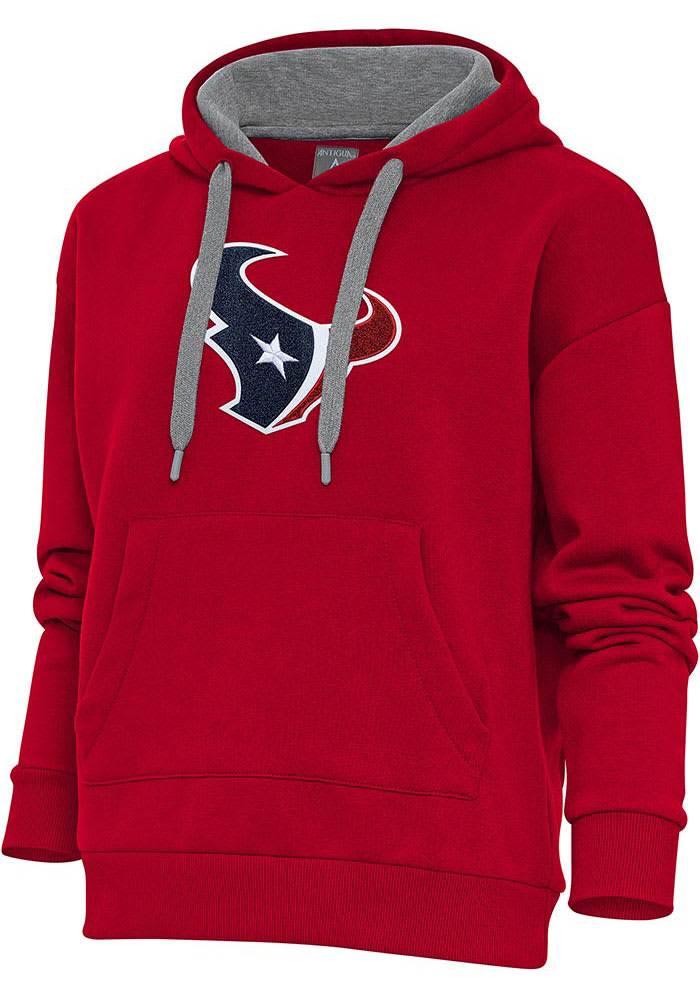 Women's Antigua Red Houston Texans Victory Logo Pullover