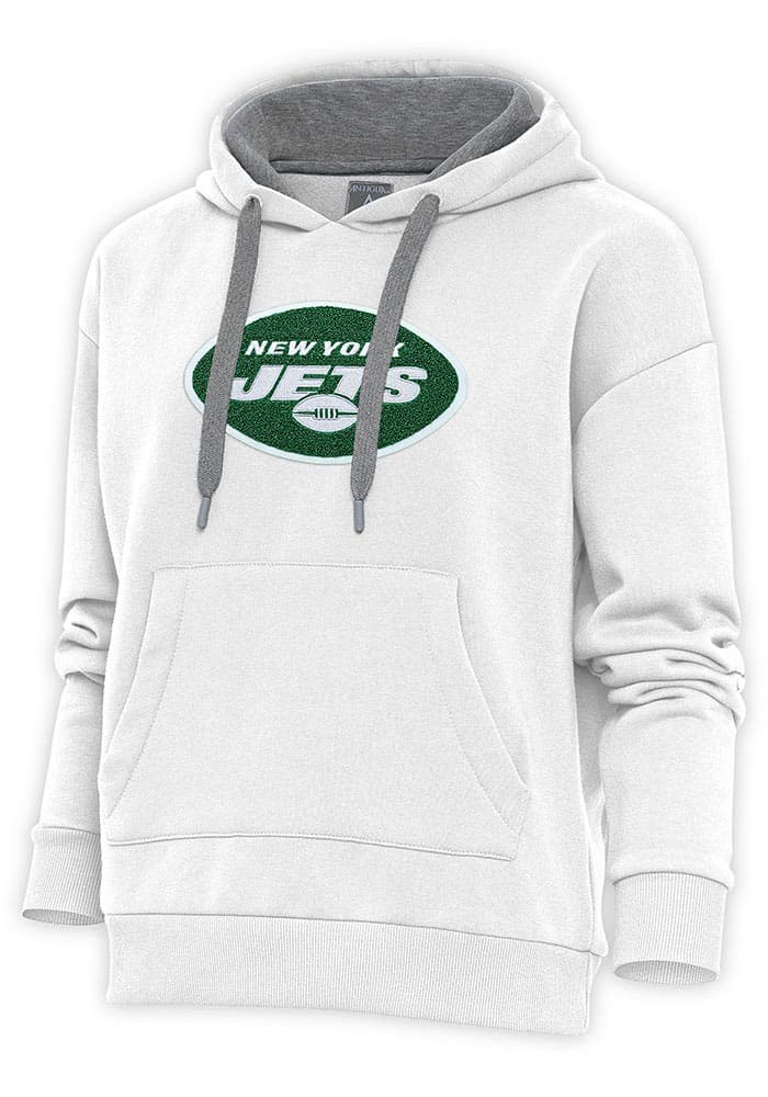 Antigua New York Jets Women's Black Victory Crew Sweatshirt, Black, 65% Cotton / 35% POLYESTER, Size XL, Rally House