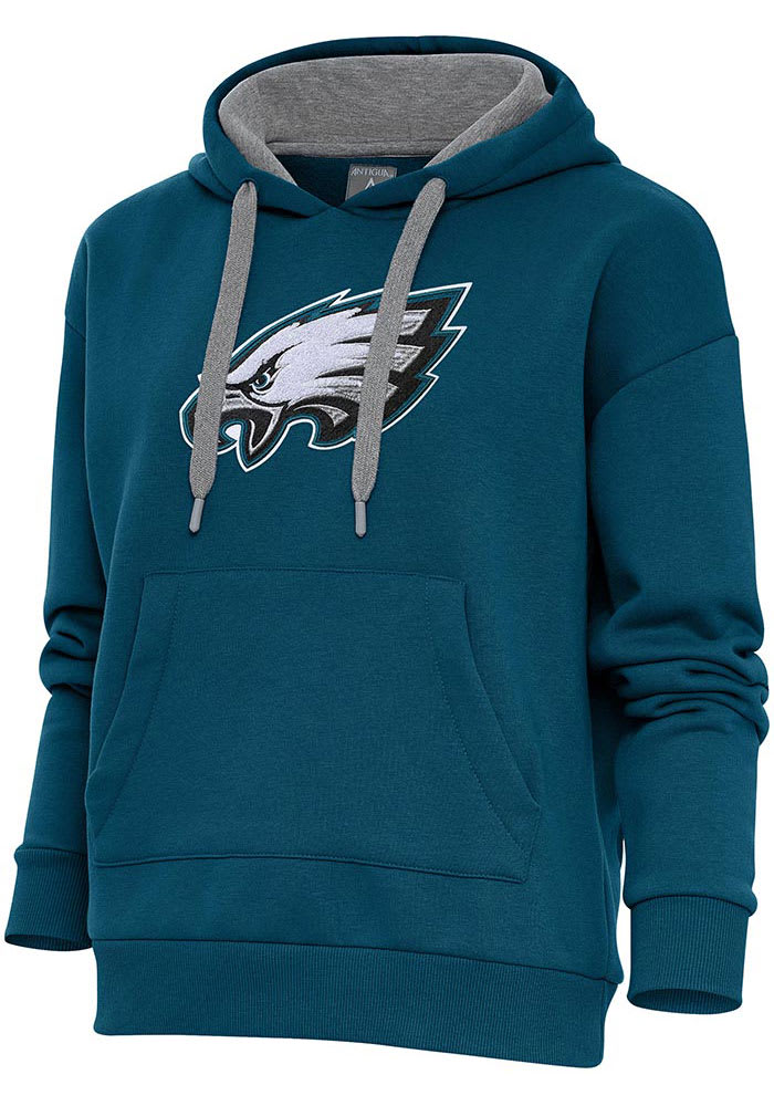 Antigua Philadelphia Eagles Women's Grey Victory Crew Sweatshirt, Grey, 65% Cotton / 35% POLYESTER, Size S, Rally House