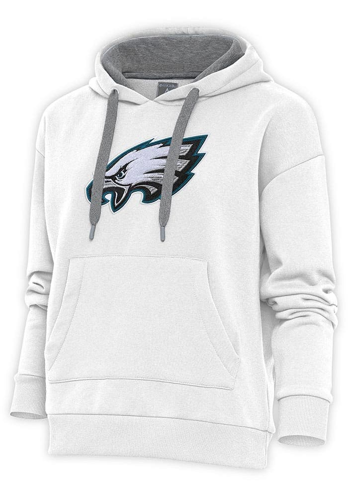 Antigua Philadelphia Eagles Women's Grey Victory Crew Sweatshirt, Grey, 65% Cotton / 35% POLYESTER, Size XL, Rally House