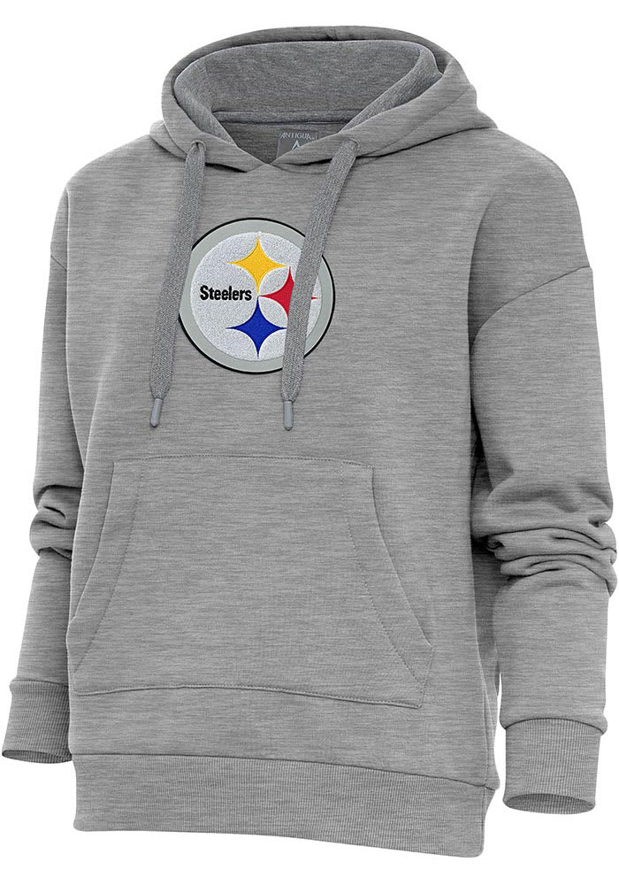 Antigua Pittsburgh Steelers Women's Black Victory Crew Sweatshirt, Black, 65% Cotton / 35% POLYESTER, Size XL, Rally House