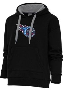 Antigua Tennessee Titans Womens Black Chenille Logo Victory Hooded Sweatshirt