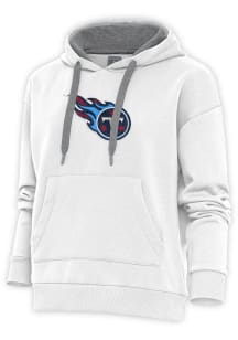 Antigua Tennessee Titans Womens White Chenille Logo Victory Hooded Sweatshirt
