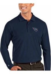 Antigua Tennessee Titans Mens Navy Blue Tribute Long Sleeve Polo Shirt