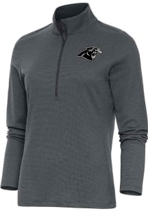 Antigua Carolina Panthers Womens Charcoal Metallic Logo Epic 1/4 Zip Pullover