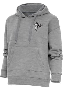 Antigua Atlanta Falcons Womens Grey Metallic Logo Victory Hooded Sweatshirt