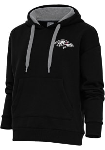 Antigua Baltimore Ravens Womens Black Metallic Logo Victory Hooded Sweatshirt