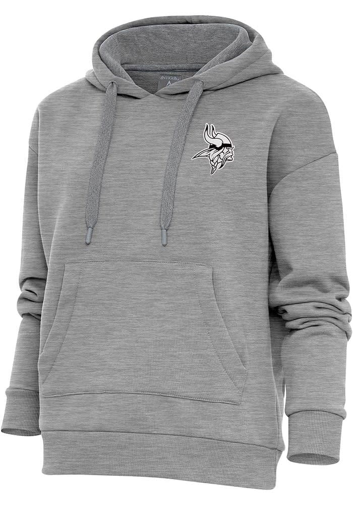 Men's Antigua Black Minnesota Vikings Logo Victory Pullover Hoodie