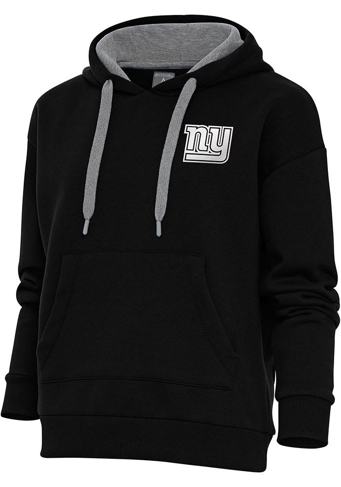 Antigua New York Giants Women's Black Victory Crew Sweatshirt, Black, 65% Cotton / 35% POLYESTER, Size XL, Rally House