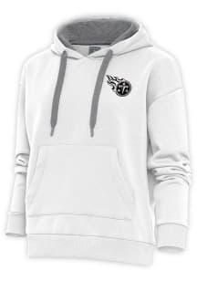 Antigua Tennessee Titans Womens White Metallic Logo Victory Hooded Sweatshirt