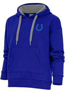 Antigua Indianapolis Colts Womens Blue Tonal Logo Victory Hooded Sweatshirt