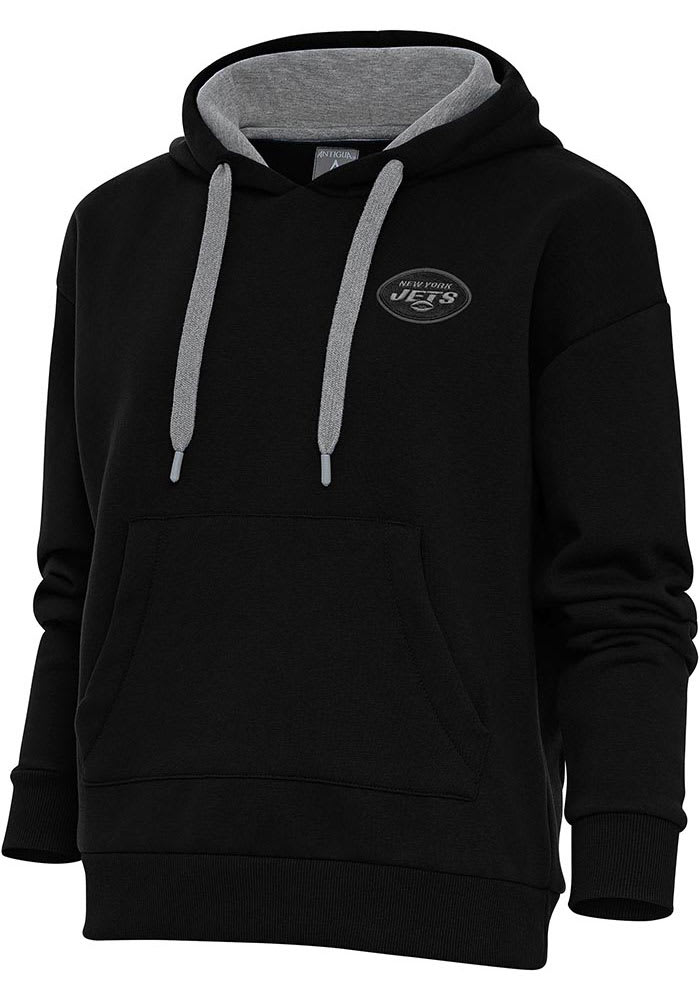 Antigua New York Jets Women's Black Victory Crew Sweatshirt, Black, 65% Cotton / 35% POLYESTER, Size XL, Rally House