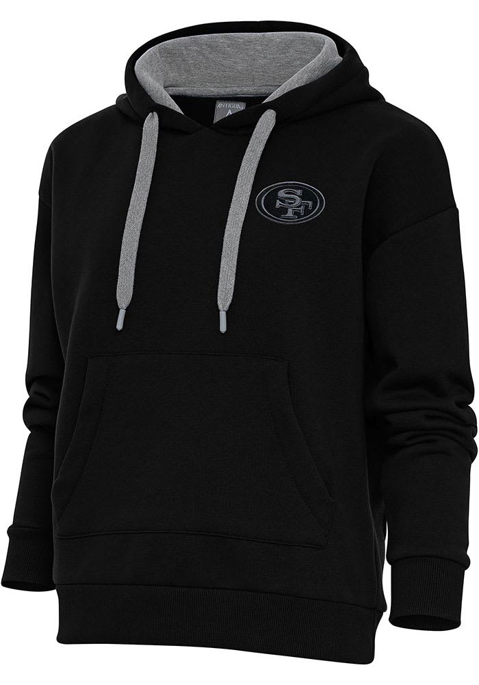 Antigua San Francisco 49ers White Metallic Logo Victory Pullover Hoodie