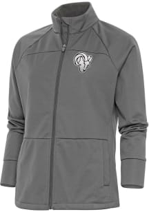 Antigua Los Angeles Rams Womens Grey Metallic Logo Links Medium Weight Jacket
